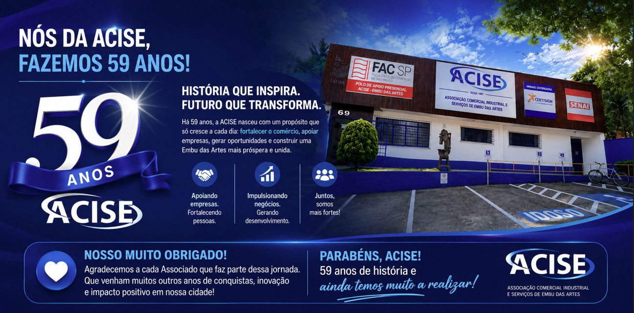 Foto da reportagem ACISE celebra 59 anos fortalecendo empresas e contribuindo para o desenvolvimento de Embu das Artes e região